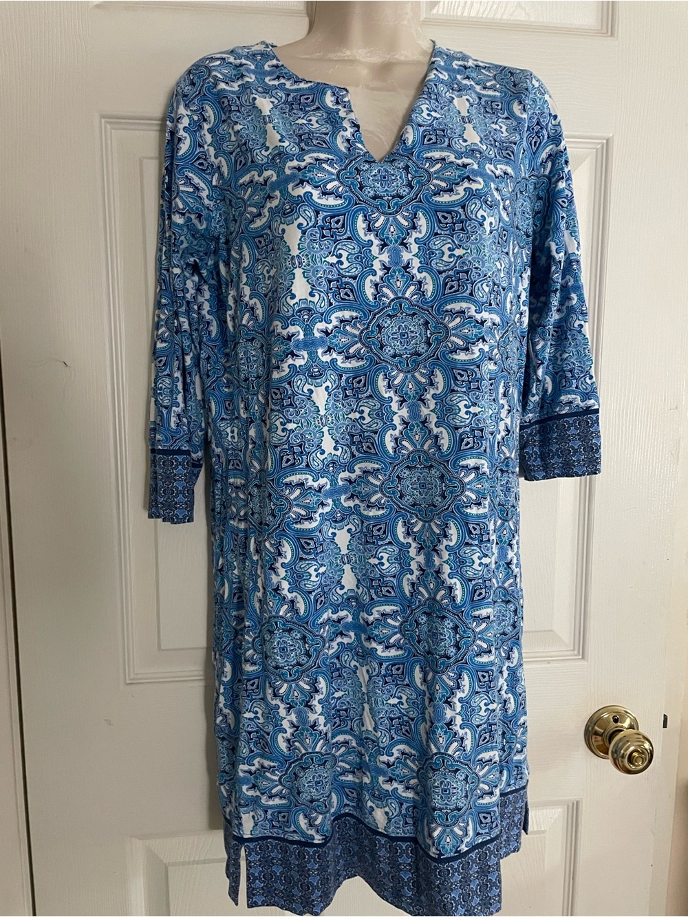 Cool bar Blue Paisley Print Women's SPF Dress
